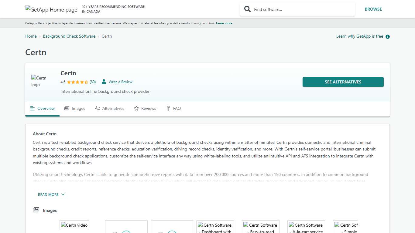 Certn Reviews, Prices & Ratings | GetApp Canada 2026